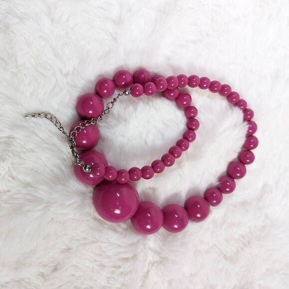 Claire Women's Bobble Necklace Pink 9" + 3" Extender - Picture 4 of 5